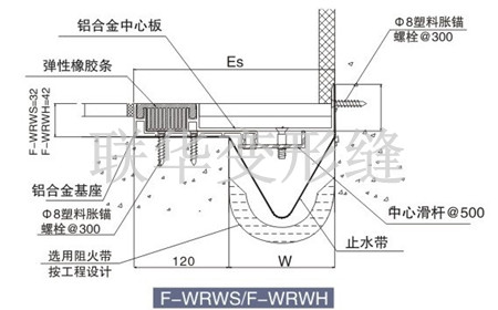 橡胶嵌平型F-WRWS地坪变形缝图集构造