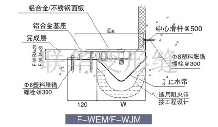 F-WJM楼地面变形缝图集构造