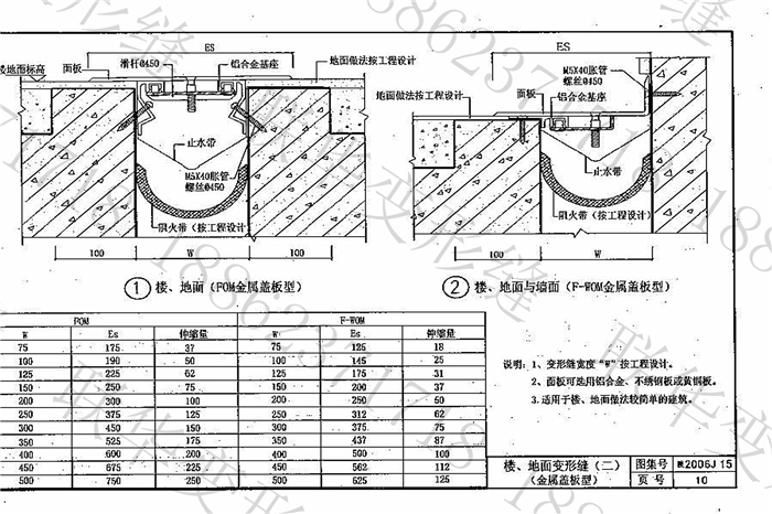 陕西省建筑变形缝图集构造(陕2006J15)