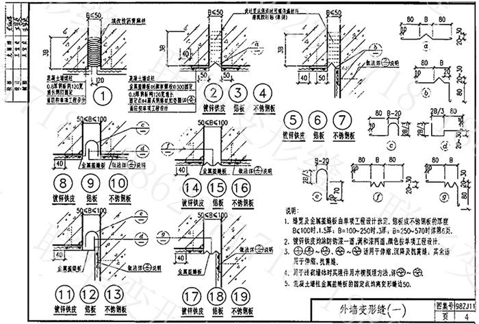 98ZJ111变形缝图集