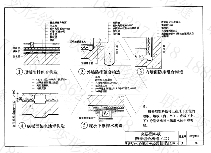 地下建筑防水变形缝构造02J301