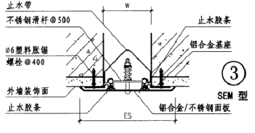 外墙变形缝抗震型