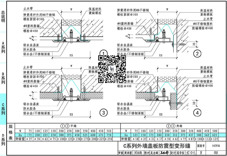 抗震型外墙变形缝