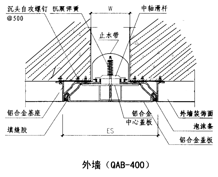 抗震型墙面变形缝